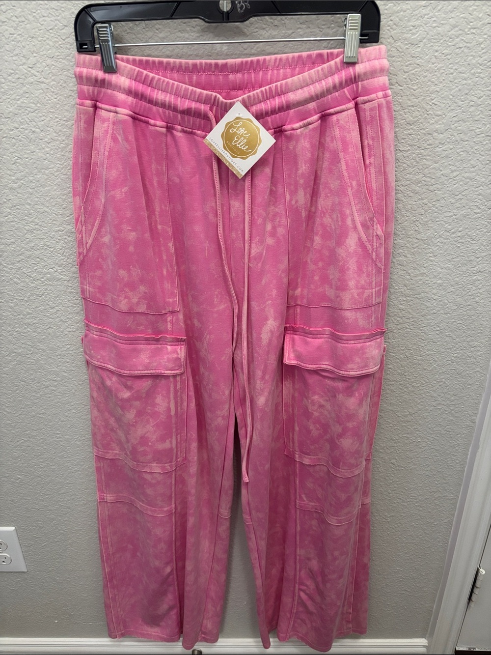 Pink Tie-Dye Cargo Lounge Pants